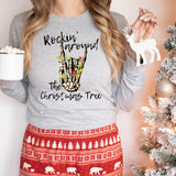 Rockin Around the Christmas Tree Skeleton Hand DTF Print