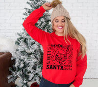 Santa Typography Screen Print LOW HEAT