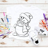 Snowman Coloring Christmas DTF Print