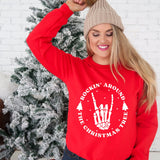 Rockin Around The Christmas Tree Skeleton Hand Christmas DTF Print