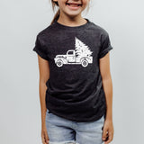 Christmas Grunge Tree Truck Kids DTF Print