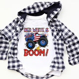 Kids Red White & Boom Truck DTF Print