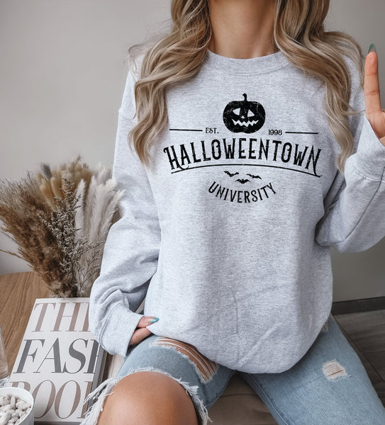 Distressed HalloweenTown University Screen Print LOW HEAT