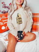 Halloween Skull Book Stack DTF Print