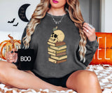 Halloween Skull Book Stack DTF Print