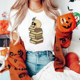 Halloween Skull Book Stack DTF Print