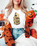 Halloween Skull Book Stack DTF Print