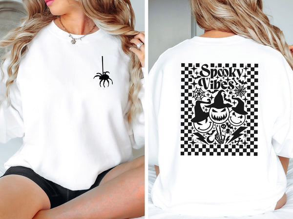 Spooky Vibes Checker Screen Print LOW HEAT