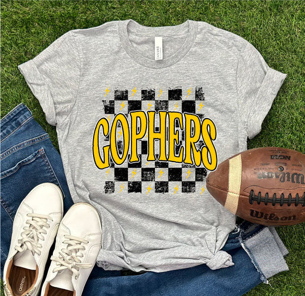 Gophers Checker DTF Print