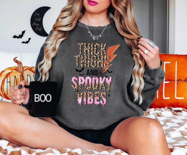 Thick Thighs and Spooky Vibes DTF Print