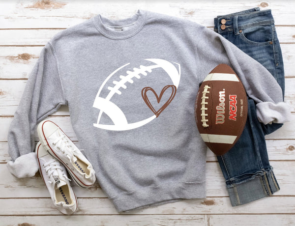 Football Heart Screen Print LOW HEAT