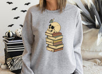 Halloween Skull Book Stack DTF Print