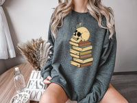 Halloween Skull Book Stack DTF Print