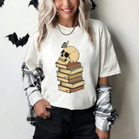 Halloween Skull Book Stack DTF Print