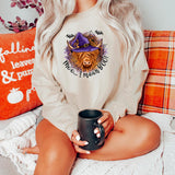 Moo I Mean Boo Halloween Highland Cow DTF