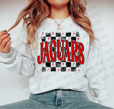 Distressed Jaguars Checker DTF Print