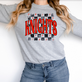 Distressed Knights Checker DTF Print
