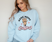 Mama Needs Coffee Distressed DTF Print