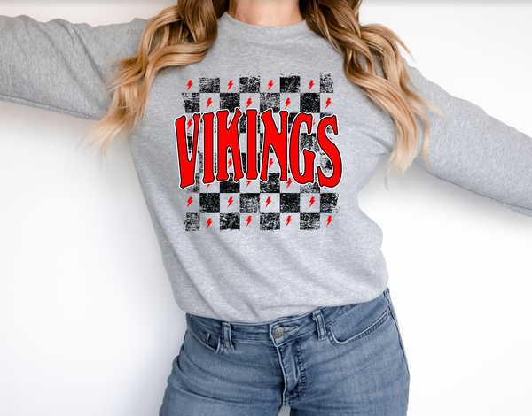 Distressed Vikings Checker DTF Print